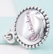 Charm Pandora Luchadora Texto Rosa