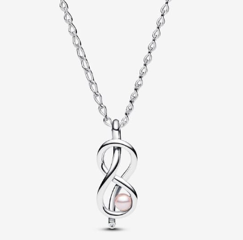 Collar Pandora Infinito con perla rosa