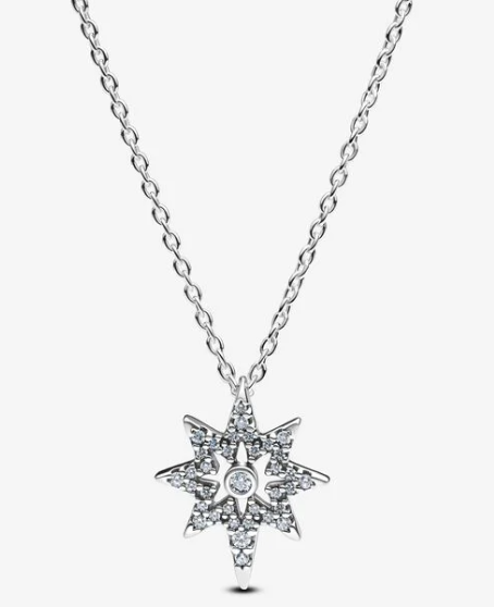 Collar Pandora estrella de ocho puntas pavé