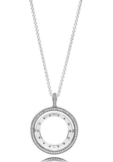 [N12] Collar medallón Signature letras grabadas Pandora