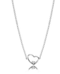 Collar Pandora Corazón Abierto Circonia Plata