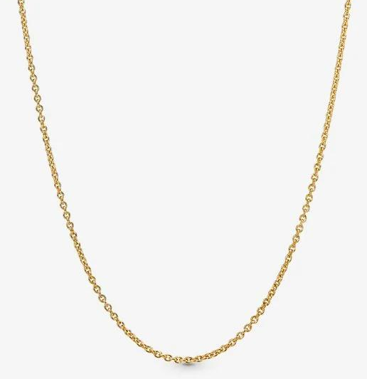 Collar Pandora Cadena Rolo Baño Dorado
