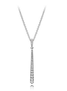 Collar Pandora barra vertical pavé