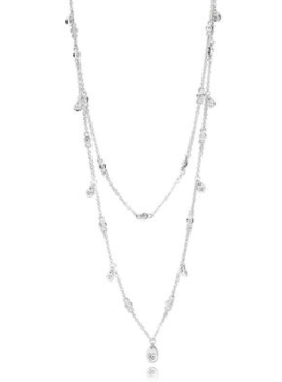 Collar Pandora doble cadena con dijes circonia