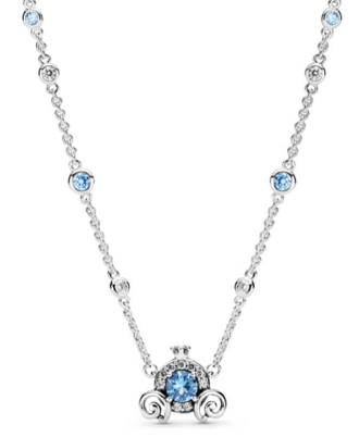 Collar Pandora Disney carruaje Cenicienta piedras azules