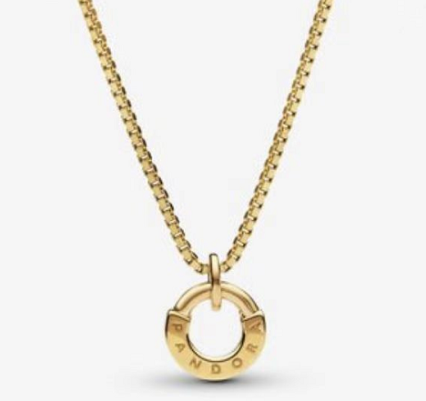 [352229C00] Collar Pandora Signature Aro Logo Baño Dorado
