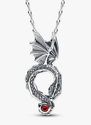 [392967C01-45] Collar Pandora dragón alado con circonia roja