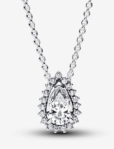 [392832C01-45] Collar Pandora piedra en gota con halo pavé