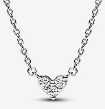 [393014C01-45] Collar Pandora trío de circonias en forma de corazón