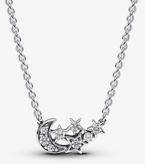 [392991C01-45] Collar Pandora luna y estrellas fugaces