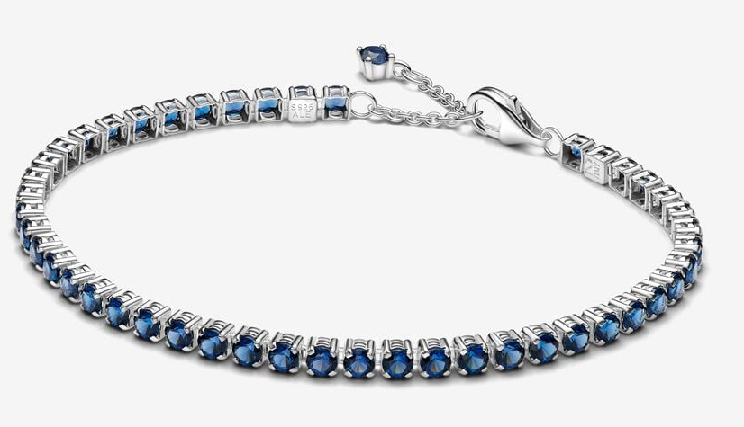 [591469C02] Brazalete Pandora Tenis Circonias Azules