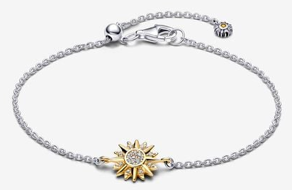 Brazalete Pandora Cadena Sol Dorado Pavé
