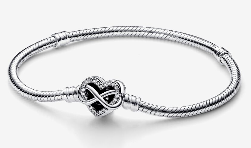 [592645C01] Brazalete Pandora Moments Corazón Infinito Pavé