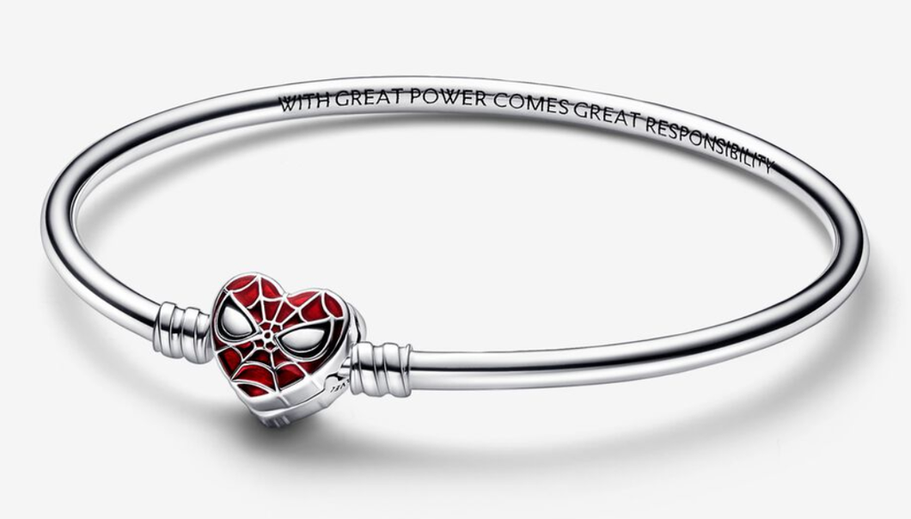 [592324C01] Brazalete Pandora Marvel Spider-Man Corazón Telaraña