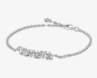 [591162C01] Brazalete Pandora Cadena Fina Racimo De Circonias