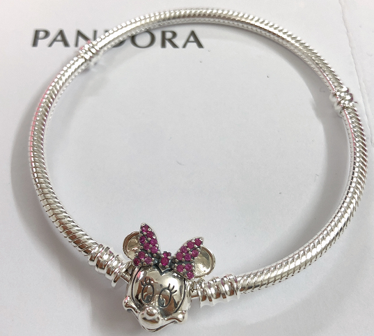Brazalete Pandora Moments cadena Disney Minnie lazo rosa