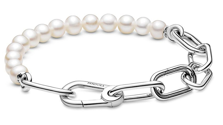 [599694C01] Charm Pandora perlas cultivadas eslabones plata