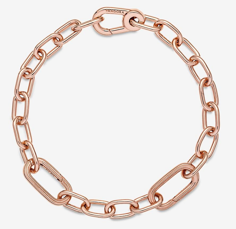 Brazalete Pandora ME cadena eslabones grandes oro rosa