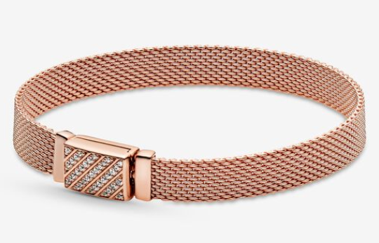 [589358C01] Brazalete Pandora Reflexions Malla Oro Rosa Pavé