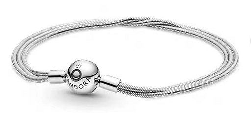 [599338C00] Brazalete Pandora cadena múltiple broche bola plata