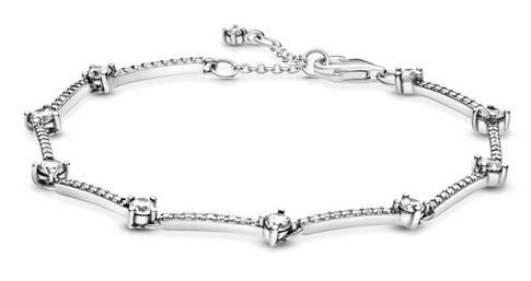 [599217C02] Brazalete Pandora barras circonias blancas plata