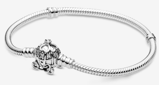 Brazalete Pandora Disney carruaje Cenicienta pavé plata