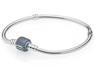 Brazalete Pandora Cierre Pavé Azul