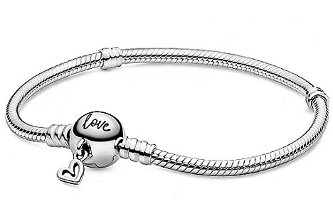 Brazalete Pandora Cierre Love y Corazón Colgante