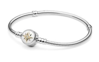 [B29] Brazalete Pandora Moments plata cierre estrella bicolor