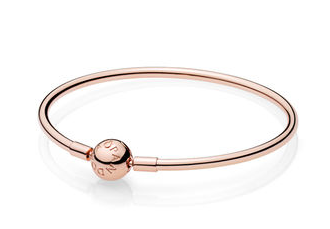 Brazalete rígido Pandora oro rosa cierre redondo