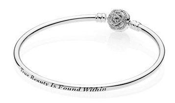 Brazalete rígido Pandora pavé grabado True Beauty