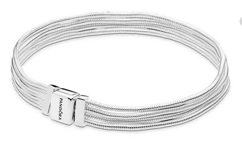 [B62] Brazalete Pandora Reflexions multi cadena plata