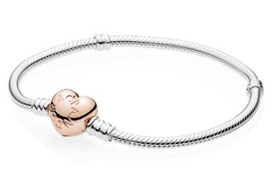 Brazalete Pandora Moments Candado Corazón Oro Rosa