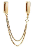 Charm Cadena de Seguridad Triple Baño Dorado