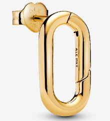 Aretes Pandora Aro Eslabón Ovalado Dorado
