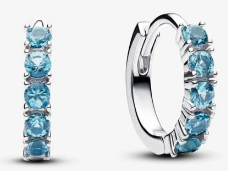 [293849C01] Aretes Pandora Aro Circonias Azul Claro