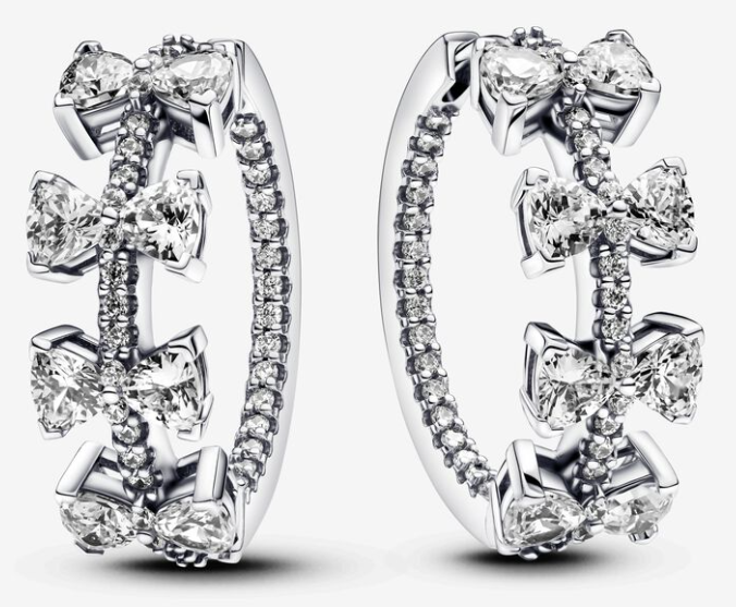 [293545C01] Aretes Pandora Aro con Moños Circonia