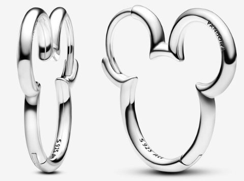 Aretes Pandora Disney Aro Mickey y Minnie