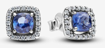 [293551C01] Aretes Pandora Halo Azul Circonia