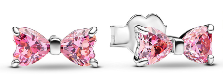 [293505C01] Aretes Pandora Moño Circonia Rosa