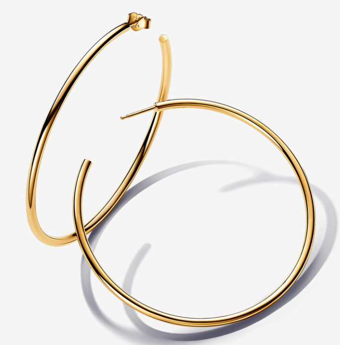 [263312C00] Aretes Pandora Aro Grande Fino Circular Dorado