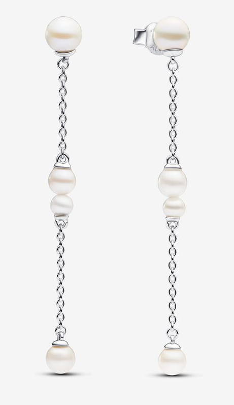 Aretes Pandora Cadena Colgante Perlas Cultivadas