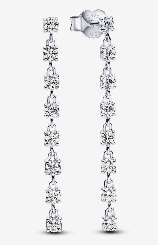 [293159C01] Aretes Pandora Línea Larga Circonias