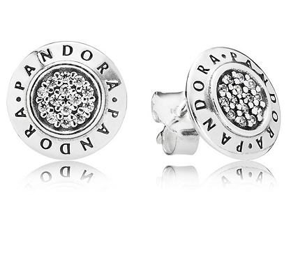 [EH-4] Aretes Pandora Signature disco firma pavé