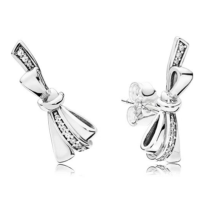Aretes Pandora lazo pavé