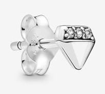 Aretes Pandora triángulo plata con hilera de circonias