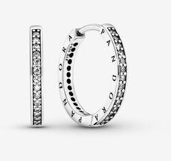 [EH-28] Aretes Pandora aro Signature logo y circonias