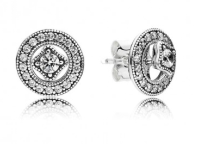 Aretes Pandora medallón vintage pavé circonia