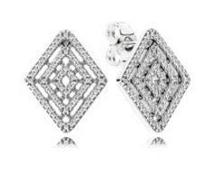 Aretes Pandora rombo calado pavé