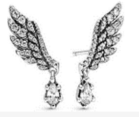 [EH-111] Aretes Pandora ala pavé con gota colgante